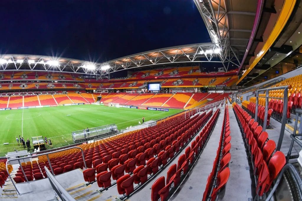 Panoramic view of Suncorp Stadium during the AFC Champions League between Brisbane Roar and Muangthong United at Suncorp Stadium on February 21, 2017 in Australia. mooinblack / Shutterstock