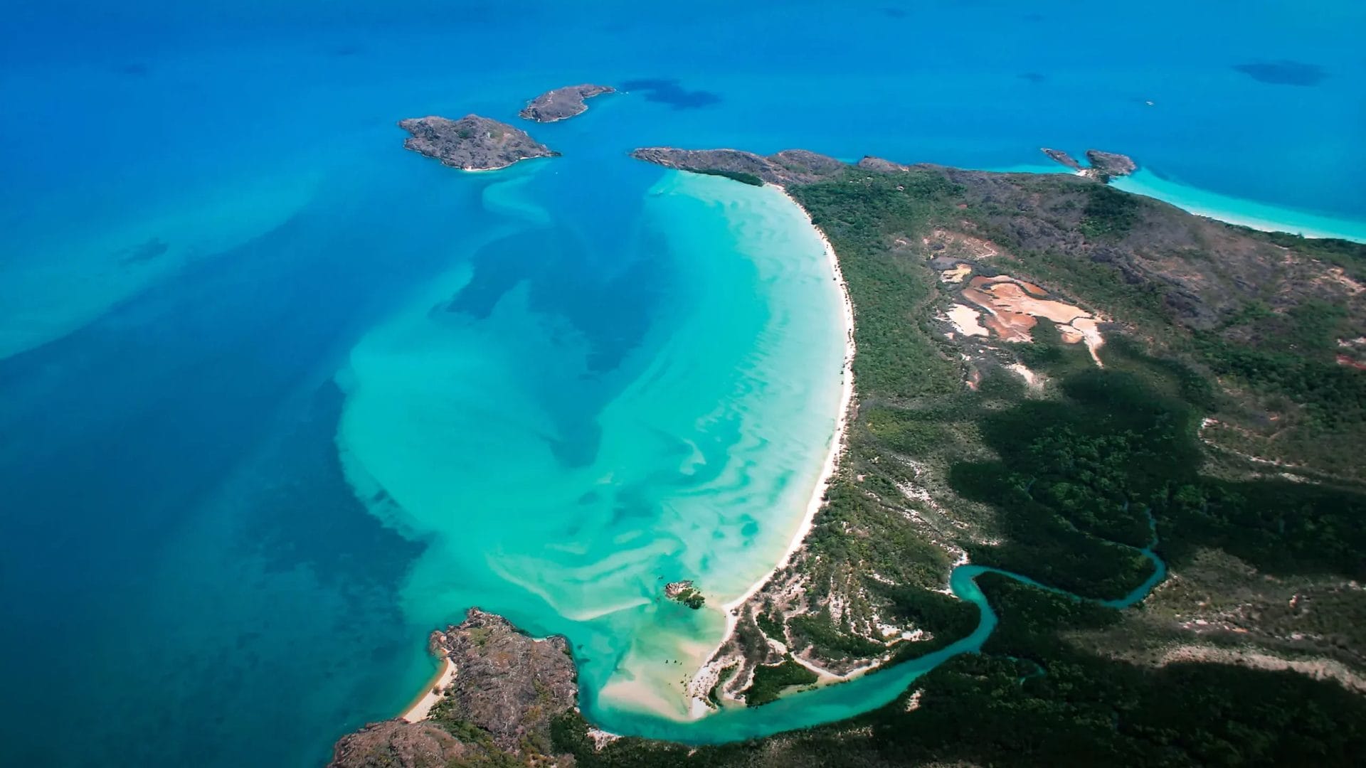 Aerial of the tip of Australia.