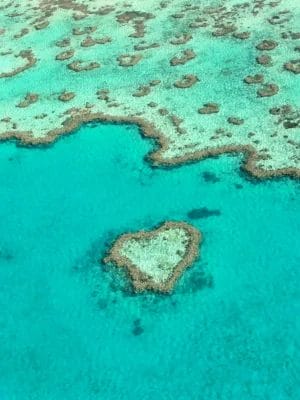 Heart Reef in the Whitsundays of Queensland, Australia.